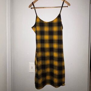 Love J Yellow and Black Plaid Mini Dress